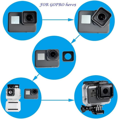 Suptig Replacement Waterproof Case Protective Housing Compatible for GoPro Hero 7 Black Hero 6 Hero 5 Underwater Use - Water Resistant up to 147ft...
