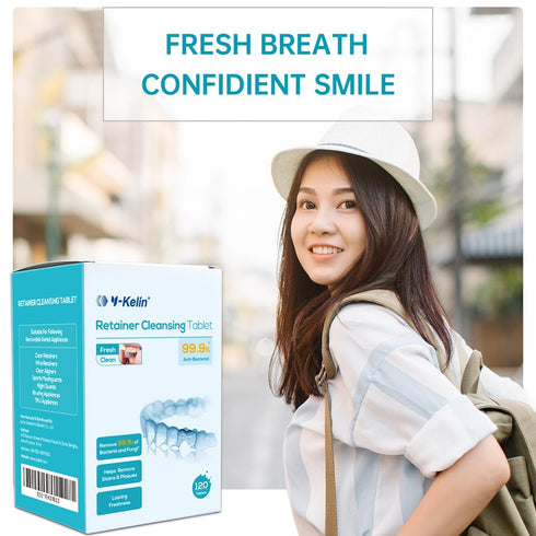 Retainer Cleanser Tablets Mouth Guards Cleaner Remove Odors Discoloration Stains and Plaque 120 Counts Denture Cleansers Retainers Mint by Y-Kelin...