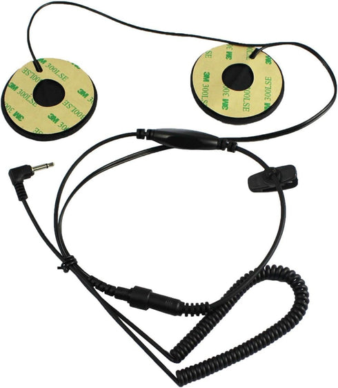 GoodQbuy® 3.5mm-Plug Stereo Motorcycle Helmet Multi Intercom Headsets Headphones Earphones,Volume Control & Extension Cable is Compatible with MP3...