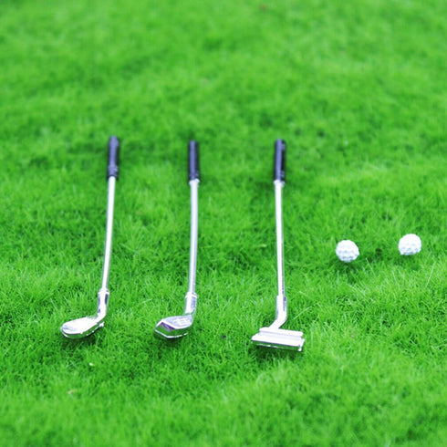 jojofuny 1 Set of Dollhouse Golfing Club, Miniature Golf Club Balls Set, Miniature Golf Clubs, Mini Golf Club Model Toys, for 1:12 Scale Dollhouse...