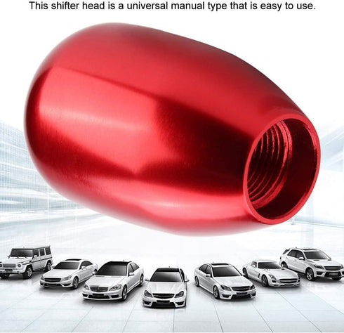Gear Shift Knob, 6 Speed Universal Car Modification Manual Knob Gear Shift Head Shifter with 3 Plastic Adapters(Red)...