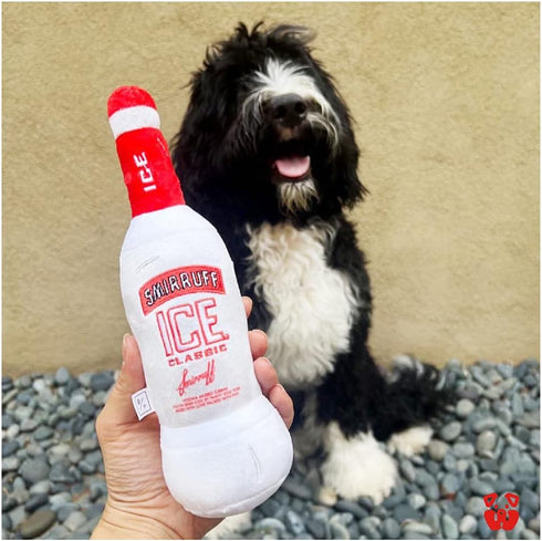 Smirruff Dog Toy - Funny and Cute Plush Squeaker Dog Toy - for Small Medium Size - Unique Dog Gifts for Dog Birthday - Squeaky Dog Toy alcohol...