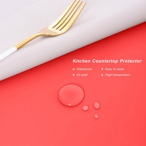 2 PCS Silicone Mats for Kitchen Counter, 23.6" by 15.7" Multipurpose Mat,Heat Resistant Nonskid Table Mat for Air Fryer to Site on, Countertop Pro...