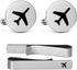 Airplane Plane Cufflink Tie Clip Engraved Wedding Birthday Anniversaty Party Groomsman Groom Gift...