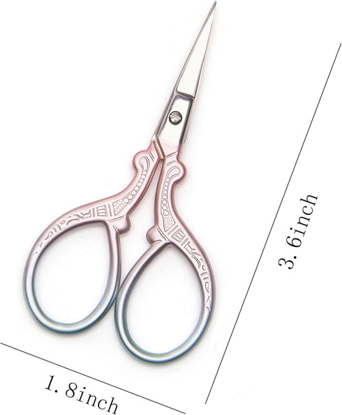 3.6 inch Small Precision Scissors, Sewing scissors with leather sheath cover,Small Stainless Steel craft tools,sewing supplies,Needlework Threadin...