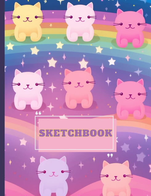 Sketchbook: Drawing notebook with Cute Cats: (size 8.5 x 11) Drawing Book (Sketchbook For Kids)...