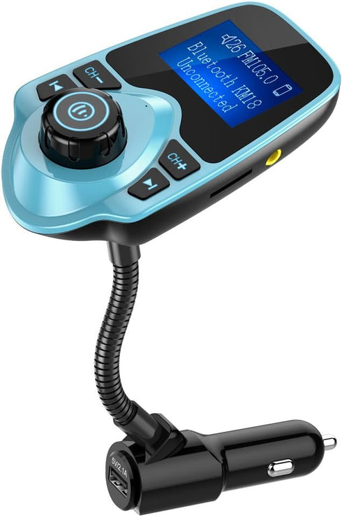 Nulaxy Bluetooth Car FM Transmitter Audio Adapter Receiver Wireless Hands Free Car Kit W 1.44 Inch Display (F-Green)......