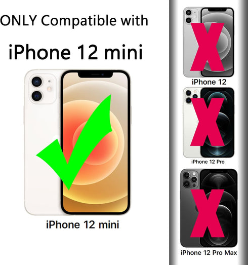 TENOC Phone Case Compatible with iPhone 12 Mini, Clear Case Non-Yellowing Protective Bumper Hard Back Cover for 5.4 Inch...