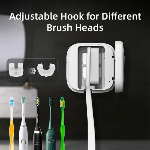 UV Toothbrush Sanitizer Holder, Portable Toothbrush Cleaner Case with Magnetic Holder, Rechargeable Home & Travel UV Toothbrush Covers, Heating Fu...