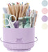 SKYDUE 360 Degree Rotating Desk Organizer, Dual-Purpose Pencil Pen Holder for Desktop, Rotating Desk Pen Organizer with 5 Slots Purple...