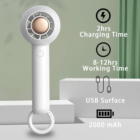 Portable Fan for Travel, Mini Handheld Fan Rechargeable, Personal Lash Fan for Women Makeup with 2-speeds 8-10 Hours Operated for Kids Girls Indoo...