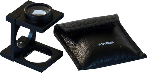 Binger 10x Compact Metal Folding Magnifier Optical Glass Linen Tester Promotion Folding Loup...