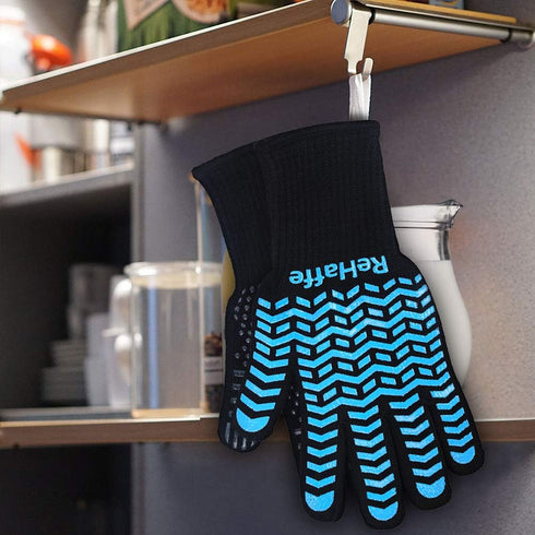 BBQ Grill Gloves Heat Resistant,1472 F High Temp Resistance Fireproof Glove for Grilling Smoking Barbecue,Comfort Long Non-Slip Ove Mitts Kitchen ...