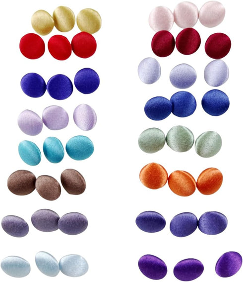 Colorful Colors Satin Cloth Button Buttonhole Wedding Dress Back Handmade DIY Accessories,1Set (50PCS Buttons and 50 Buttonhole) White...