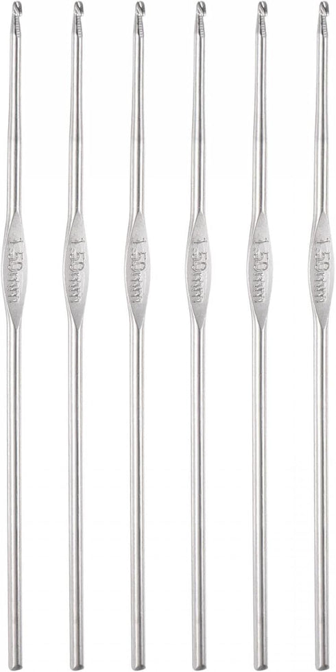 uxcell Stainless Steel Crochet Hook 1.5mm US Size 8 Knitting Needles for DIY Craft Yarn 6Pcs......