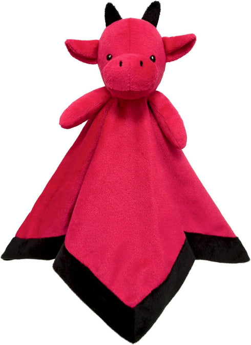 Baby Red Dragon Soft Stuffed Animal Security Blanket, Dinosaur Plush Character Lovey Blanket, Baby Shower/Nursery Gift, Cuddly Newborn, Infant, To...