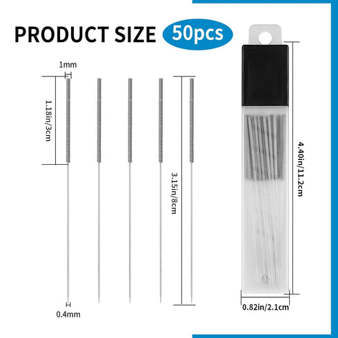 30 Pcs 3D Printer Nozzle Cleaning Kit, 0.4mm 3D Printing Nozzle Needles, Stainless Steel 3D Printer Nozzle Cleaning Needles, 3D Printer Cleaning N...