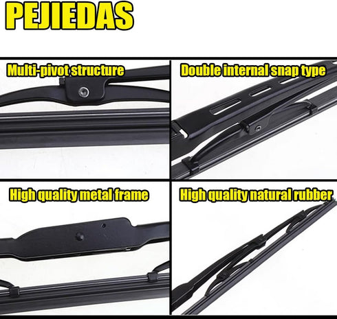 Front Windshield Wiper Blades, 22" + 22" Metal Frame Wiper Blades, OEM Quality for Original Equipment Replacement (Pack of 2)...