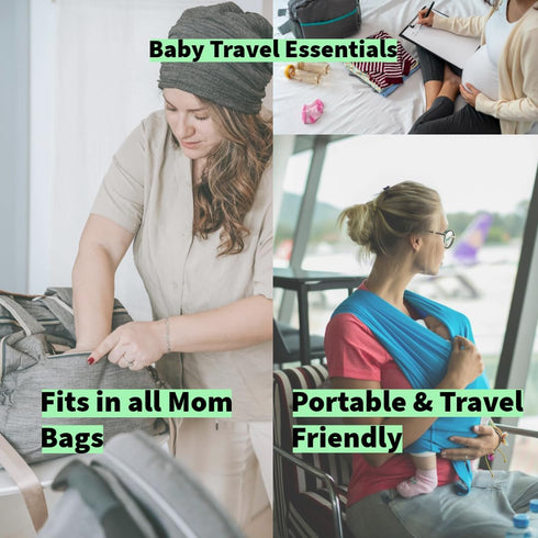 Travel Baby Bottle Cleaning Kit, 7in1 Extendable Silicone Travel Bottle Brush Set & Drying Rack, Nipple, Straw, & Breast Pump Portable cleaning, w...
