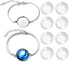 DROLE 20Pcs Cabochon Bracelet Settings Kit-10Pcs 20mm Antique Silver Adjustable Bracelet Blank with 10Pcs 20m Round Clear Glass Cabochons for Jewe...