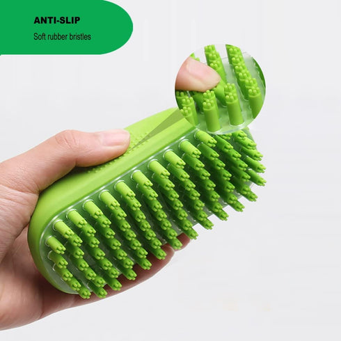 Rubber Dog Bath & Massage Brush, Cat Shampoo Brush Scrubber Shower Wash Scrub Curry Comb with Soft Silicone Bristles for Short & Long Hair Pets...