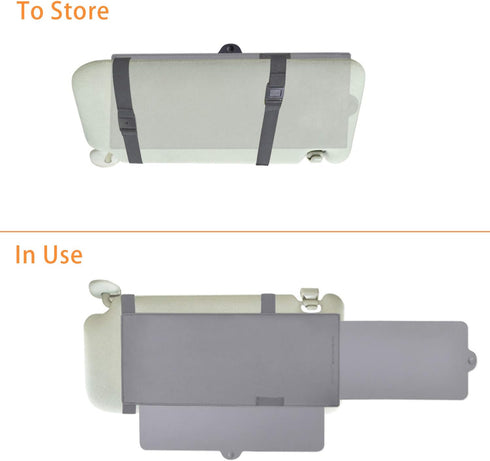 Car Visor Anti-Glare Sunshade Extender for Front Seat Driver or Passenger - 1 Piece (Gray)...