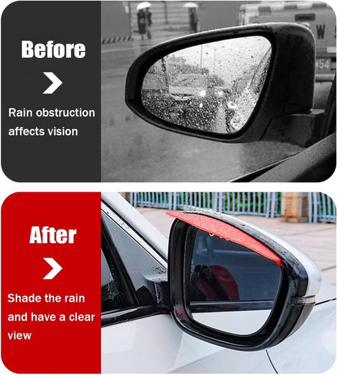 2PCS Car Rear View Mirror Rain Visor, Carbon Fiber Sun Visor Automotive Side Mirror Rain Eyebrow Snow Ice Cover Sticker Decal, Vehicle Exterior Ac...