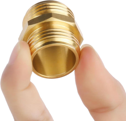 Male to Male Hose Adapter,2 Pack 3/4 Inch Brass Garden Hose Adapter Male to Male Quick Connector,Garden Hose Connector with 4 Extra Washers...