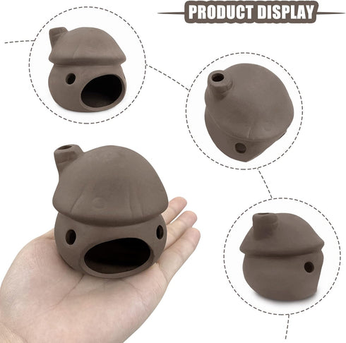 WishLotus Aquarium Cave Decoration, Durable Aquarium Fish Hideout Ceramic Fish Tank Ornament Mushroom House Fish Tank Betta Hidden Tunnel for Fish...