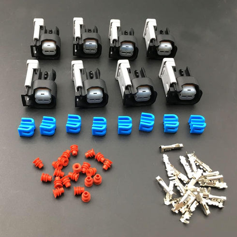 8PCS Performance 60131 Fuel Injector Connector Kit Compatible with EV6/USCar Style Injectors...