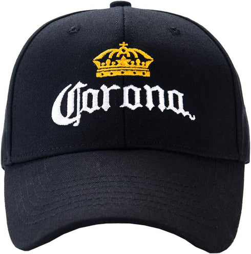 Corona Hat Embroidered Logo for Men and Women Black...
