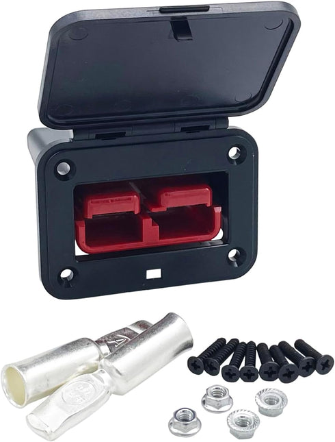 175A Plug Mounting Panel with Cover for Anderson SB175 Connectors Flush Mount Recessed Plate (Red-1pc)...
