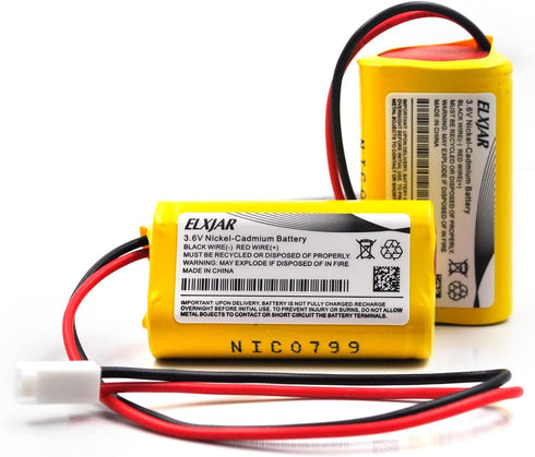 (2-Pack) 3.6V 800mAh CUSTOM-142 NICD Battery Pack Replacement for Chloride Interstate Sonnenschein 100003A098 930023, for Self Power Lighting 9300...