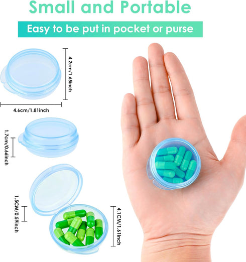 7PCS Small Pill Organizer Box, Travel Pill Container Case Cute Medicine Storage Pill Holder Daily Mini Pill Organizer Portable for Purse Pocket Br...