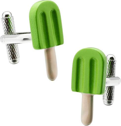Green Popsicle Cufflinks For Men With Gift Box....