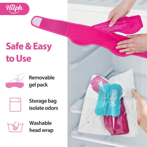 Hilph Headache Ice Pack Migraine Ice Head Wrap, Reusable Head Cold Pack Forehead Ice Pack for Migraine Relief, Headache Tension, Sinus Pain, Chemo...