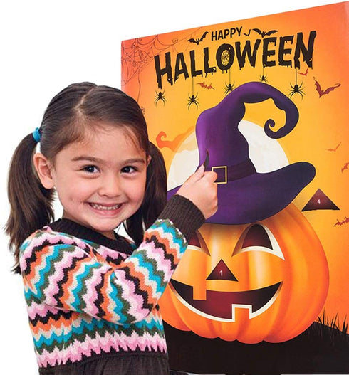 MISS FANTASY Halloween Games Halloween Games for Kids Party, Pin The Nose on The Pumpkin Halloween Party Games Activities for Kids...