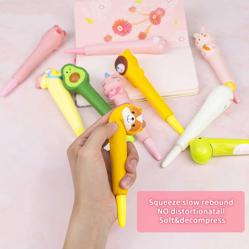 10-PCS - Cute Pens For Kids,Fun Pens,Squishy pens,Kid School Supplies,Anxiety Relief Squishies Writing Pen, Gift For Every Child Especially In Sch...