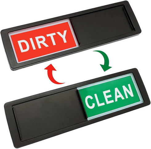Dishwasher Magnet Clean Dirty Sign, Dirty Clean Kitchen Message Sign with Adhesive Stickers Slide Indicator to Show Dishes/Washing Machine Clean o...