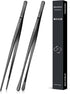 2 Pcs 10-inch Cooking Tweezers Tongs Precision Serrated Tips, Stainless Steel Professional Chef Tweezer Kitchen Tools for BBQ, Plating and Serving...