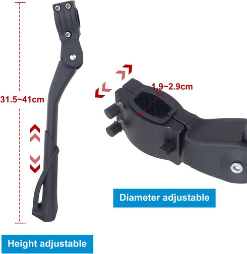 Bike Kickstand Adjustable for 26-29 Inch Aluminum Alloy Bicycle Kick Stands for Adult Bikes Black...