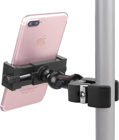 iTODOS Cell Phone Holder Mount Clip for Golf Cart,Wheelchair Walker,Stroller,Spin Bike, Table, Clamp Fits iPhone,Galaxy, Nexus,Most Phones and GPS...