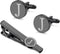 IRONBOX Initial Cufflinks and Tie Clip Set for Men Personalized Black Cuff Links and Tie Bar Letter Alphabet A-Z Gift with Box for Father Husband ...