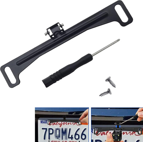 1 PC Car Rear View Camera Bracket, Metal Dash Cam Mount Kit, Waterproof License Plate Mount, Back Up Camera Installation Tool, Automotive Parts, U...