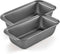 Mikim Small Loaf Pans for Baking Bread 10x5 Inch Outer Diameter, Carbon Steel Mini Bread Loaf Pans for Homemade Bread, Rectangular Set of 2, Gray...