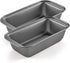 Mikim Small Loaf Pans for Baking Bread 10x5 Inch Outer Diameter, Carbon Steel Mini Bread Loaf Pans for Homemade Bread, Rectangular Set of 2, Gray...