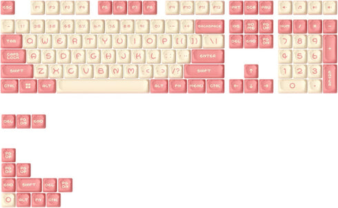Akko PBT Keycaps Set, Pink Bear OEM Profile 122-Key PBT Keycaps for Mechanical Keyboards...