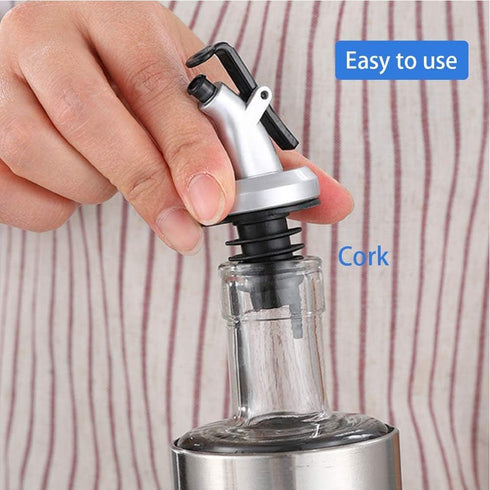 4 Pcs Oil Pour Spouts, Olive Oil Bottle Dispenser with Leakproof Nozzle for Olive Oil, Wine, Vinegar, Soy Sauce, Oil Bottle Dispenser Kitchen Tool...