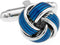 Knot Blue Pair of Cufflinks in a Presentation Gift Box & Polishing Cloth...