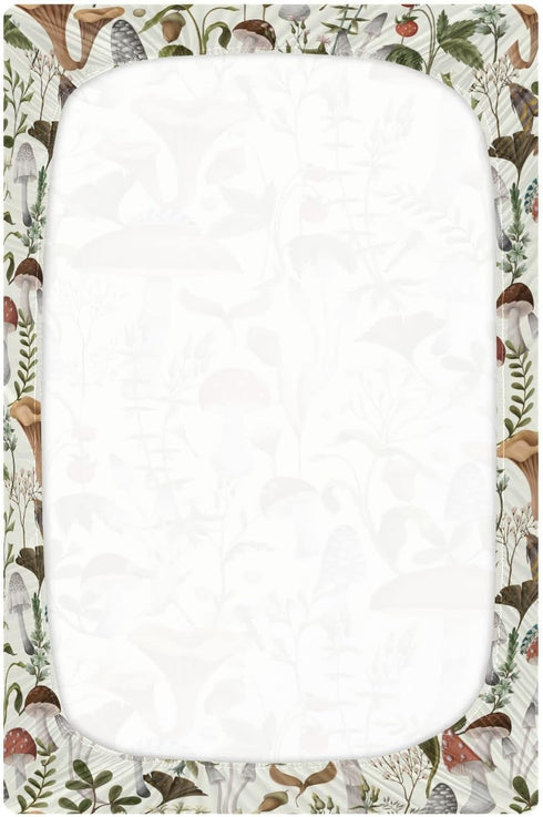 Mushrooms and Berries Crib Sheets for Boys Girls Pack N Play Sheet Soft Breathable Mini Crib Sheets 39" x 27"...